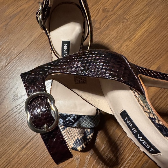 Nine West Leather Snakeskin Heels - Picture 11 of 12